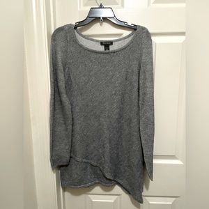 White House Black Market; Small (S); Long Sleeved; Sweater-Mesh; Silvery Grey